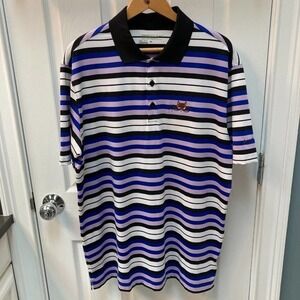 Nike Golf Tour Performance Striped Polo Dri Fit 1887 Fox logo size Large